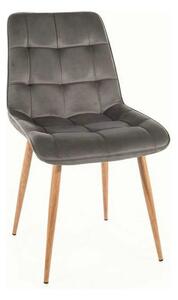 Scaun CHIC D, gri - Bluvel 14, stofa catifelata/metal, 50x58x88 cm