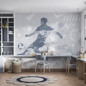 Tapet Jucător de fotbal, sport, Fototapet pentru camera unui adolescent, Fototapet Fotbal, w04763v1 : Uwalls.ro