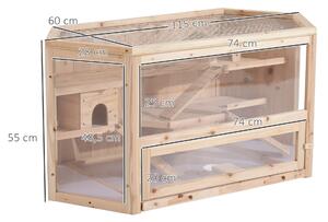 PawHut cusca din lemn pentru rozatoare, 115x60x58cm | AOSOM RO