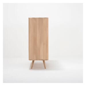 Comodă din lemn de stejar Gazzda Ena Two, 135 x 42 x 110 cm