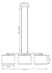 Lustră suspendată pe cablu KARBON 3xE27/15W/230V negru/gri