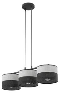 Lustră suspendată pe cablu KARBON 3xE27/15W/230V negru/gri