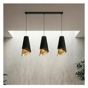 Lustră suspendată pe cablu MODA 3x E27, 15W, 230V, negru/auriu