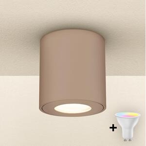 Brilagi - Corp de iluminat LED RGBW dimabil pentru baie MIA, 1x GU10, 4,8 W, 230 V, 84x80 mm, bej, IP54