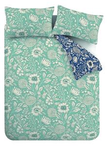 Lenjerie de pat verde-albastru 200x200 cm Tapestry Floral - Catherine Lansfield
