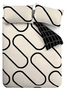 Lenjerie de pat negru-bej 200x135 cm Linear Curve - Catherine Lansfield
