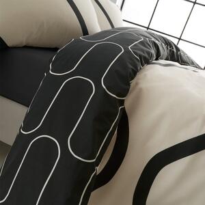 Lenjerie de pat negru-bej 200x200 cm Linear Curve - Catherine Lansfield