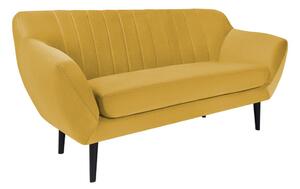 Canapea cu tapițerie din catifea Mazzini Sofas Toscane, 158 cm, galben