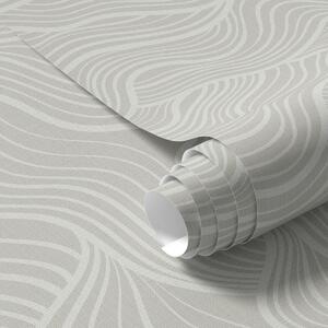 Tapet Valuri pe fundal gri-măsliniu cu textură de țesătură, Tapet abstract, a00681 : Uwalls.ro