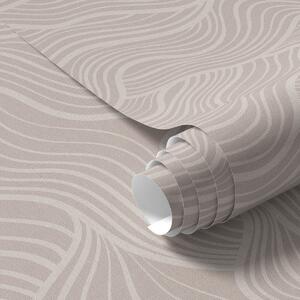 Tapet Linii ondulate ton pe ton pe fond bej cald, Tapet abstract, a00681v1 : Uwalls.ro