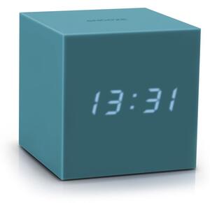 Ceas deșteptător cu LED Gingko Gravity Cube, gri - albastru