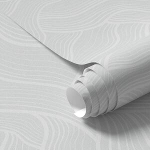Tapet Undele luminoase, relief aproape alb, minim, Tapet abstract, a00682v2 : Uwalls.ro