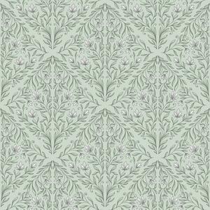 Tapet Lacy fotografiază pe fond verde pastel, cu o profunzime delicată, Tapet flori, a00815v3 : Uwalls.ro