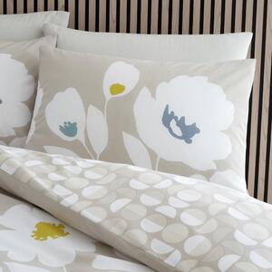 Lenjerie albă/bej pentru pat de o persoană 135x200 cm Craft Floral - Catherine Lansfield