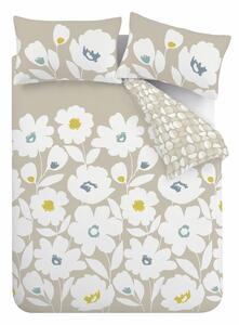 Lenjerie albă/bej pentru pat dublu 200x200 cm Craft Floral - Catherine Lansfield