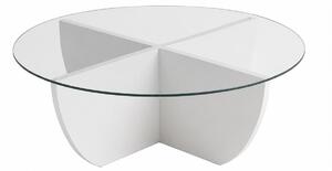 Masuta cafea Lily, alb, sticla/PAL, 90x90x30 cm
