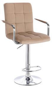 HR1015WP Scaun Latte Catifea cu Bază Cromata