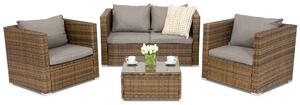 Mobilier de grădină din technorattan Roma Coffee 4 Garden Point maro