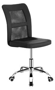 Scaun birou IDOR 2 NEW, negru/crom, plasa/piele ecologica, 45x59x90/10