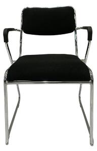 Scaun DERYA, negru/crom, plasa/plastic/metal, 53x57x79 cm