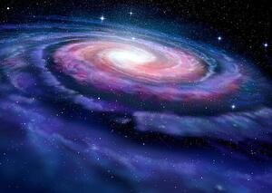 Fotografie de artă Spiral galaxy, illustration of Milky Way, alex-mit, (40 x 30 cm)