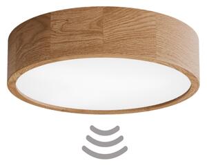 Plafonieră cu senzor CLEO 3xE27/24W/230V, diametru 37,5 cm, stejar