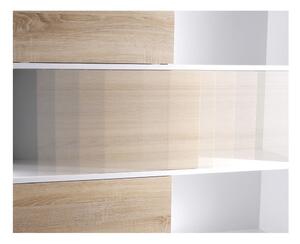 Bibliotecă albă/aspect de lemn de stejar 120x196 cm Slide - Germania