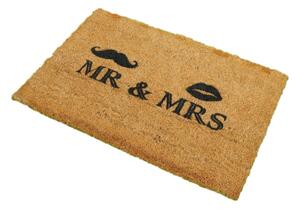 Covoraș intrare din fibre de cocos Artsy Doormats Mr and Mrs, 40 x 60 cm