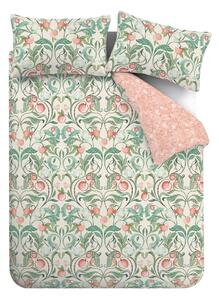 Lenjerie verde/roz pentru pat dublu 200x200 cm Clarence Floral - Catherine Lansfield