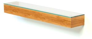 Etajeră din lemn cu blat din sticlă, Wireworks Bamboo, 55 cm