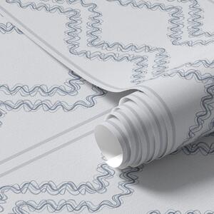 Tapet Zigzaguri din dantelă, albastru rece, Tapet abstract, a00689v1 : Uwalls.ro