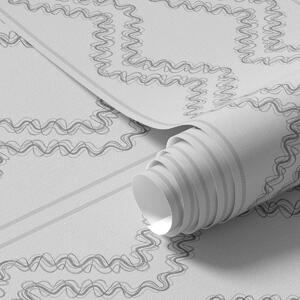 Tapet Zigzaguri din dantelă, gri neutru, Tapet abstract, a00689v2 : Uwalls.ro