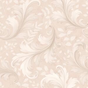 Tapet Volute de acant pe fond bej cald, Tapet natura, Tapet frunze, a00772 : Uwalls.ro