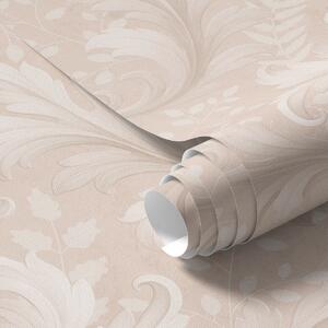 Tapet Volute de acant pe fond bej cald, Tapet natura, Tapet frunze, a00772 : Uwalls.ro
