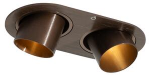 Spot integrat rotunjit bronz închis GU10 35mm orientabil 2 lumini - Installa