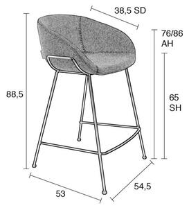 Set 2 scaune bar Zuiver Feston, înălțime scaun 65 cm, gri