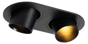 Spot îngropat rotund negru GU10 35mm orientabil 2 lumini - Installa