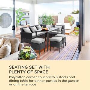 Blumfeldt Titania Dining Lounge, set de grădină, negru / gri deschis