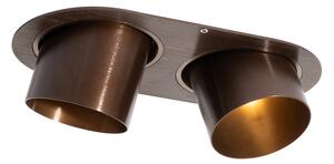 Spot integrat rotunjit bronz închis GU10 70mm orientabil 2 lumini - Installa