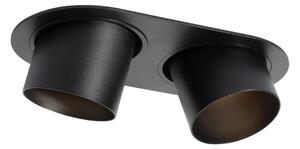 Spot îngropat rotund negru GU10 70mm orientabil 2 lumini - Installa