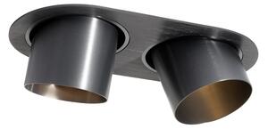 Spot îngropat rotunjit, metal gri-antracit, GU10, 70 mm, inclinabil, 2 lumini - Installa