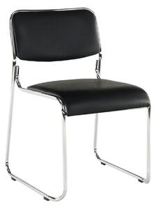 Scaun BULUT, negru, piele ecologica/metal, 50x56x76 cm