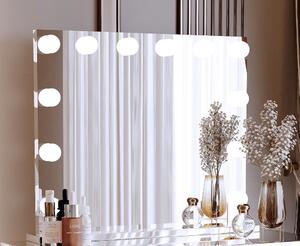 Oglindă iluminată, LED, conexiune Bluetooth, 2 Difuzoare, USB, Control Touch, 3 Culori de Lumină, Luminozitate Reglabilă, GLAM BLUETOOTH 80x60 cm