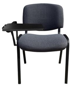 Scaun vizitator GOA BLACK cu masuta, Gri inchis stofa cagliari