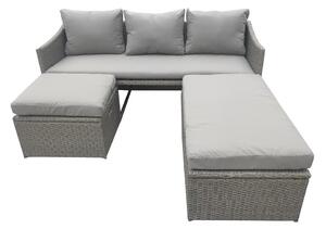 Set mobilier de grădină gri din ratan artificial pentru 4 persoane Kopervik - Bonami Selection