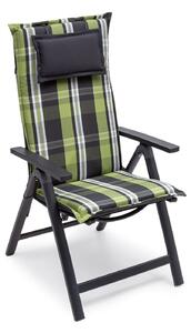 Blumfeldt Donau, pernă, pernă pentru scaun, spătar înalt, pernă scaun de grădină, poliester, 50 × 120 × 6 cm, 4 × pernă