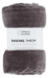 Cuvertură gri din micropluș pentru pat dublu 245x280 cm Raschel – Catherine Lansfield