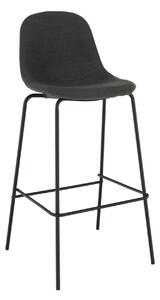 Scaun bar MARIOLA 2 NEW, gri inchis/negru, stofa clasica/metal, 49x51x