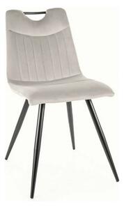 Scaun ORFE, gri deschis/negru, stofa catifelata /metal, 45x40x86 cm