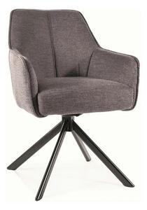 Scaun NOTTI, gri inchis/negru, stofa clasica/metal, 55x45x83 cm